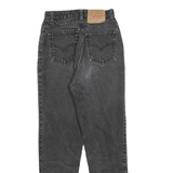 LEVI'S 512 Tapered Womens Jeans Black Slim Tapered Denim Medium W24 L28 Raw Hem