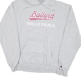 CHAMPION Mens Grey Ballard Volleyball Hoodie M Cotton Blend Pullover Sweatshirt
