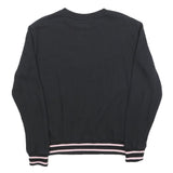 FILA Womens Black Cotton Blend Sweatshirt M Crew Neck Colourful Logo Casual