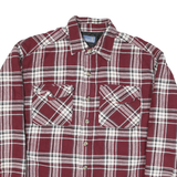 RK BRAND Mens Maroon & White Checked Cotton Blend Button Jacket M Casual