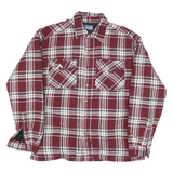 RK BRAND Mens Maroon & White Checked Cotton Blend Button Jacket M Casual