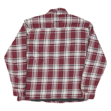 RK BRAND Mens Maroon & White Checked Cotton Blend Button Jacket M Casual