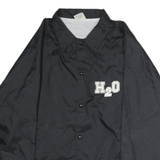 AUBURN Mens Black Jacket XL Polyester Blend Button Plain Lightweight