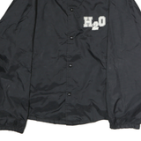 AUBURN Mens Black Jacket XL Polyester Blend Button Plain Lightweight