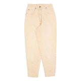 JANET JEANS Womens Regular Fit Beige Denim Woven Jeans W25 L26 Bow Detail