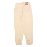 JANET JEANS Womens Regular Fit Beige Denim Woven Jeans W25 L26 Bow Detail