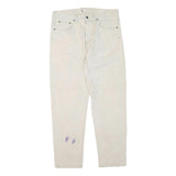 CARHARTT Womens Regular Fit Jeans White Cotton Blend W34 L30 Classic Zip