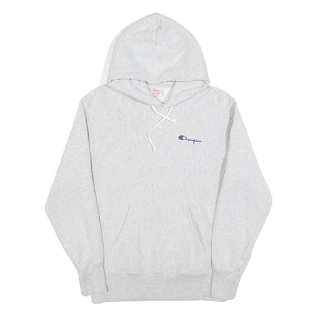 CHAMPION REVERSE WEAVE Mens Grey Pullover Hoodie M Classic Logo Cotton
