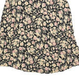 CLIO Womens Black Floral Print Midi Woven Skirt XS Summer Casual Lightweight