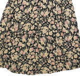 CLIO Womens Black Floral Print Midi Woven Skirt XS Summer Casual Lightweight
