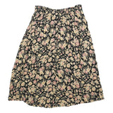 CLIO Womens Black Floral Print Midi Woven Skirt XS Summer Casual Lightweight