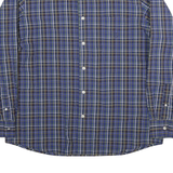 CHAPS Mens Blue Plaid Shirt L Cotton Blend Long Sleeve Button Closure Casual
