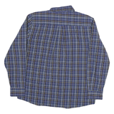 CHAPS Mens Blue Plaid Shirt L Cotton Blend Long Sleeve Button Closure Casual