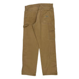 Wrangler Double Knee Carpenter Trousers - 33W 32L Brown Cotton