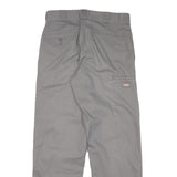 DICKIES Mens Cotton Blend Grey Regular Fit Straight Leg Trousers W30 L29