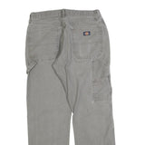 DICKIES Mens Cotton Blend Grey Regular Straight Trousers W32 L30 Workwear Casual