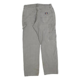 DICKIES Mens Cotton Blend Grey Regular Straight Trousers W32 L30 Workwear Casual