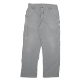 CARHARTT Mens Cotton Blend Grey Relaxed Straight Trousers W32 L29 Workwear