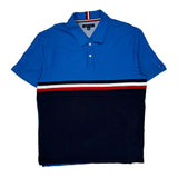Tommy Hilfiger Striped Polo Shirt - XL Blue Cotton