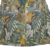 SHARON ANTHONY Womens Green Rayon Button Jacket UK 20 Abstract Floral Print