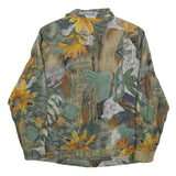 SHARON ANTHONY Womens Green Rayon Button Jacket UK 20 Abstract Floral Print