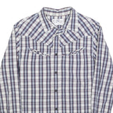 LEVI'S Mens White Blue Check Shirt M Cotton Blend Casual Smart Checked