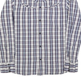 LEVI'S Mens White Blue Check Shirt M Cotton Blend Casual Smart Checked