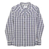 LEVI'S Mens White Blue Check Shirt M Cotton Blend Casual Smart Checked