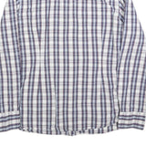 LEVI'S Mens White Blue Check Shirt M Cotton Blend Casual Smart Checked