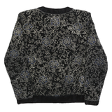 YESSICA Womens Black & Silver Floral Pattern Button Jacket M Polyester Velvet