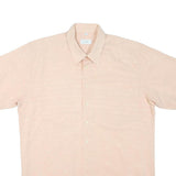 CANDA Mens Beige Short Sleeve Shirt L Cotton Blend Classic Fit Casual