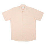 CANDA Mens Beige Short Sleeve Shirt L Cotton Blend Classic Fit Casual