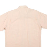CANDA Mens Beige Short Sleeve Shirt L Cotton Blend Classic Fit Casual