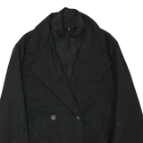 WOOLRICH Womens Black Wool Blend Jacket L Zip Wool Blend Double Breasted