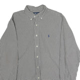 RALPH LAUREN Mens Black & White Check Shirt L Classic Button-Down Cotton