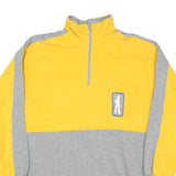 Womens Yellow & Grey Sweatshirt Girl Concept Half Zip M Casual Cotton Blend Top