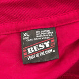 Made In USA Single Stitch Myrtle Beach Fruit Of The Loom T-Shirt - XL Red Cotton Blend