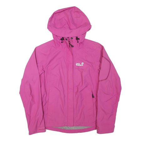 JACK WOLFSKIN Womens Pink Outdoor Jacket S Polyester Blend Hooded Zip