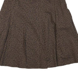 LAURA ASHLEY Womens Brown Animal Print Pleated Midi Polyester Blend Skirt UK 12
