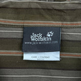 Jack Wolfskin Striped Short Sleeve Shirt - Large Brown Cotton