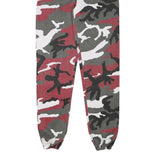 Womens Relaxed Fit Red Black & Grey Camouflage Cotton Blend Trousers W24 L32 Zip