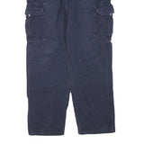 CARHARTT Mens Navy Blue Regular Fit Straight Trousers W40 L34 Cotton Blend Zip