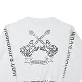 COTTON DELUXE Mens White Rockdrops Crew Neck L Sweatshirt Graphic Print