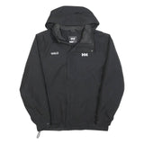 HELLY HANSEN Mens Black Outdoor Jacket S Polyester Zip Hooded Plain