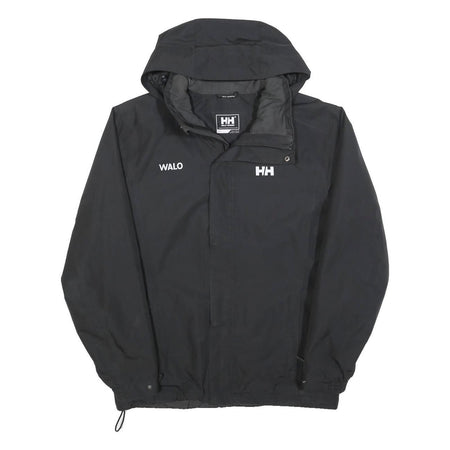 HELLY HANSEN Mens Black Outdoor Jacket S Polyester Zip Hooded Plain