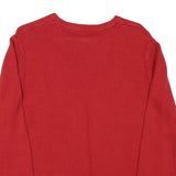 NAUTICA Mens Red Pullover Plain Crew Neck Basic Knit Jumper Size S Cotton Blend