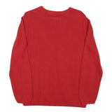 NAUTICA Mens Red Pullover Plain Crew Neck Basic Knit Jumper Size S Cotton Blend