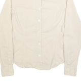 TOMMY HILFIGER Womens Beige Check Shirt UK 6 Classic Cotton Blend Long Sleeve