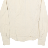 TOMMY HILFIGER Womens Beige Check Shirt UK 6 Classic Cotton Blend Long Sleeve