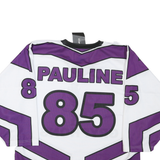 Mens White & Purple Gryphons Graphic T-Shirt S Long Sleeve V-Neck Sports
